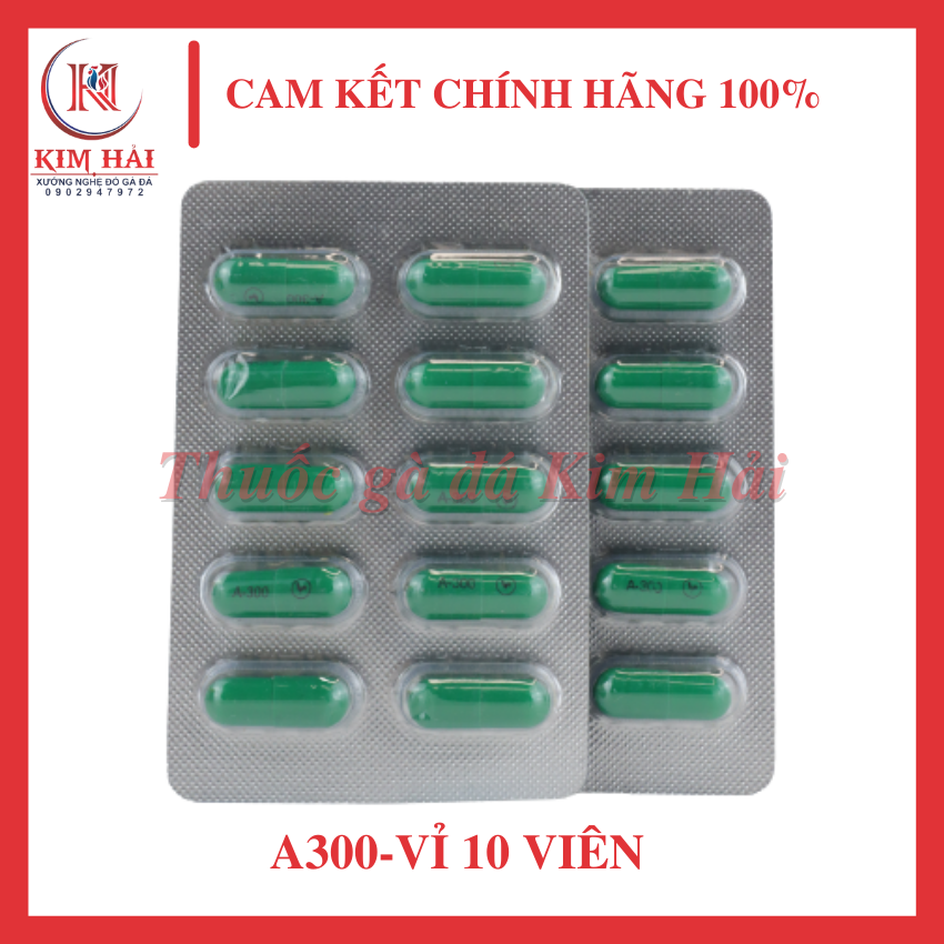 A300-Vỉ 10 viên--tiêu sưng,tiêu kén hiệu quả dành cho gà đá.