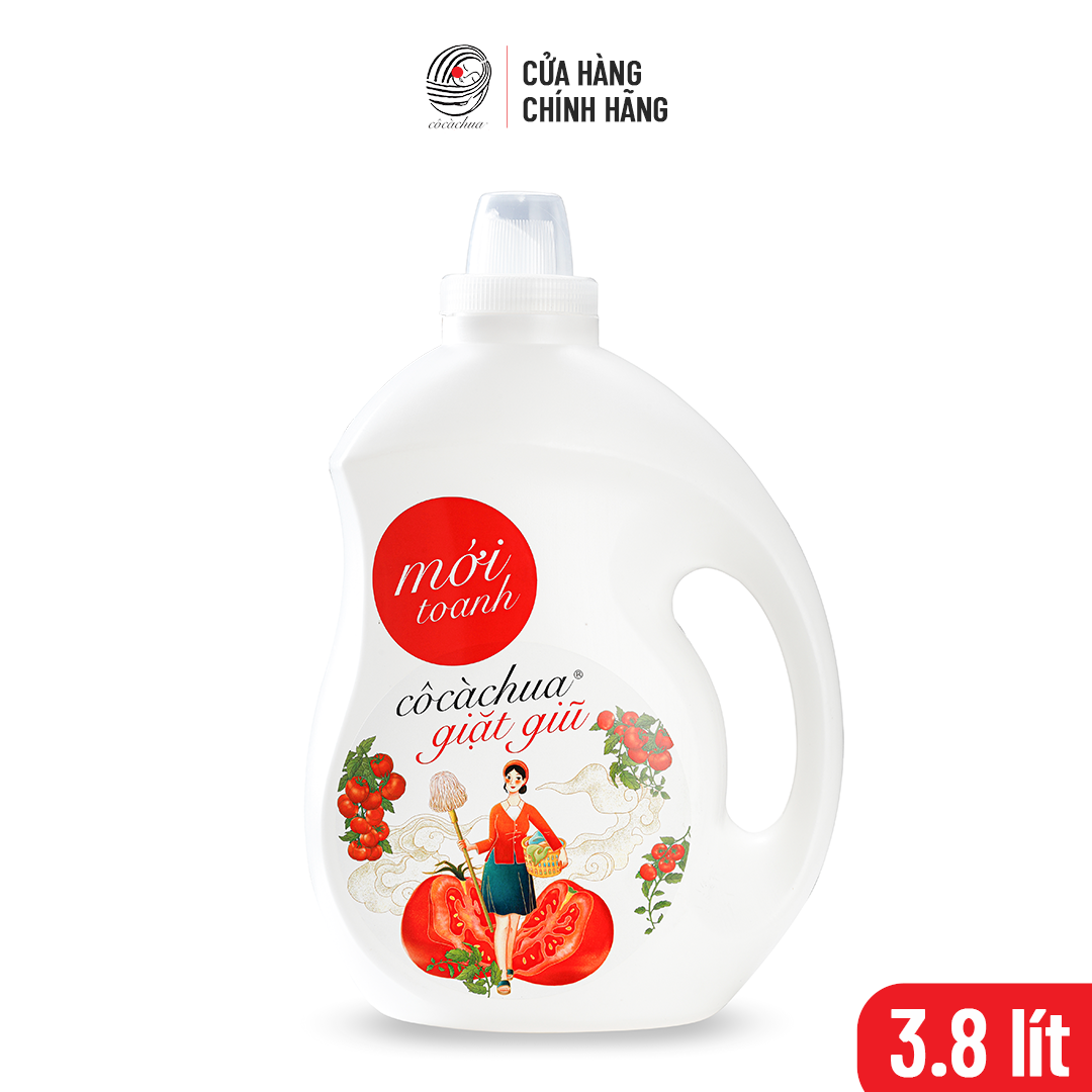 Nước giặt máy sinh học 3.8l cô cà chua mới toanh an toàn cho da trẻ nhỏ và da nhạy cảm