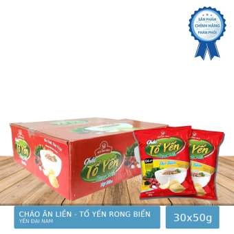 Thùng 30 Gói Cháo Ăn Liền Tổ Yến Rong Biển Thịt Bằm Yến Đại Nam 50g