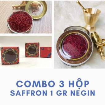 COMBO 3 HỘP 1 GR SAFFRON NHỤY HOA NGHỆ TÂY IRAN LOẠI NEGIN SỢI TO, DÀI