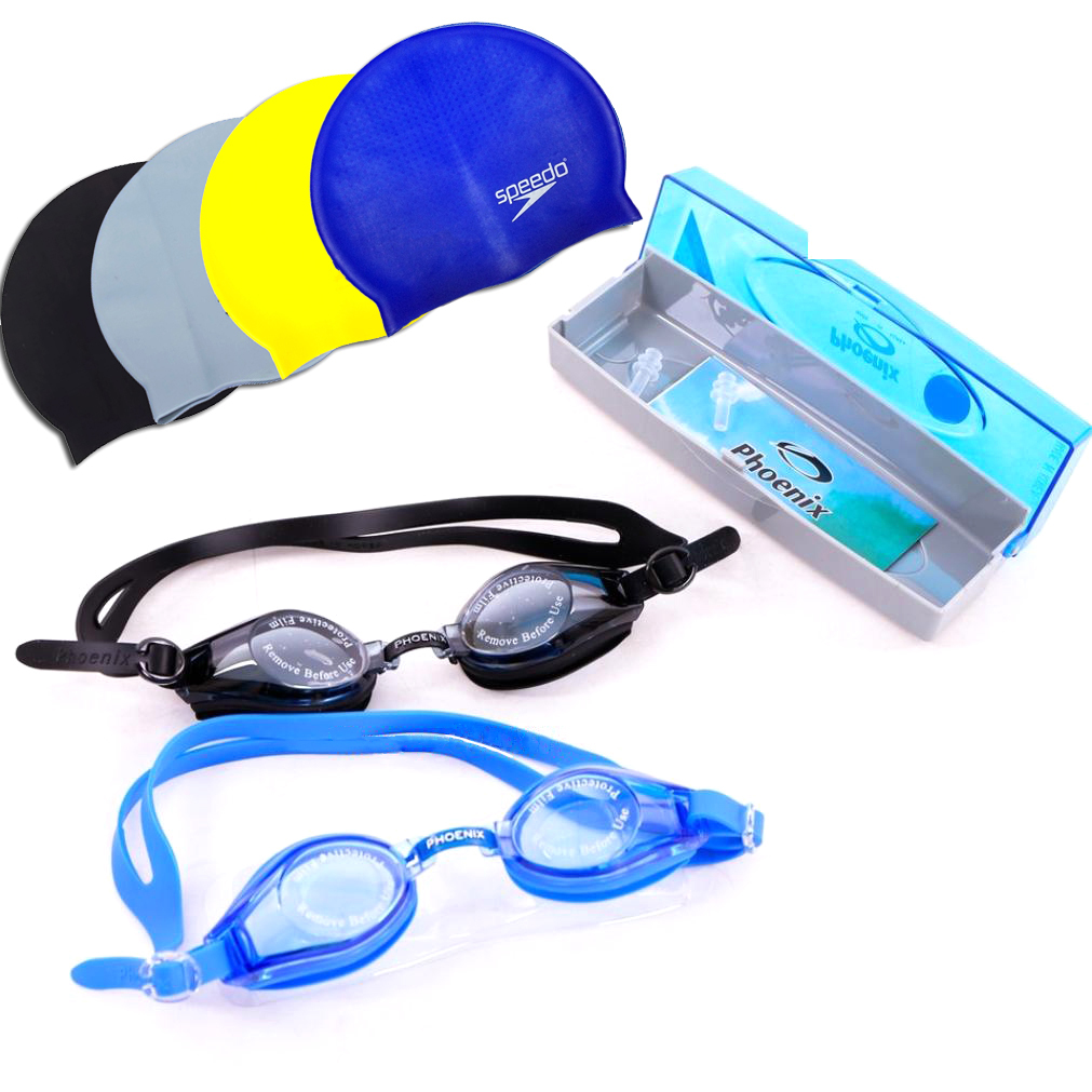 Combo mũ và kính bơi hàn Quốc Phoenix 203 + Tặng Hộp Đựng Cao Cấp + Giao màu ngẫu nhiên