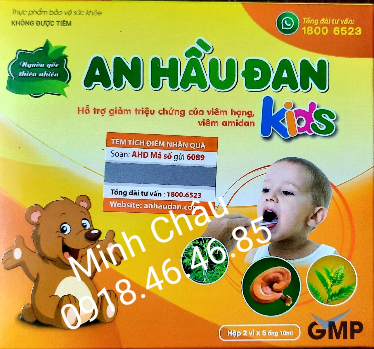 Ống uống an hầu đan kids - dành cho trẻ bị viêm họng amidan