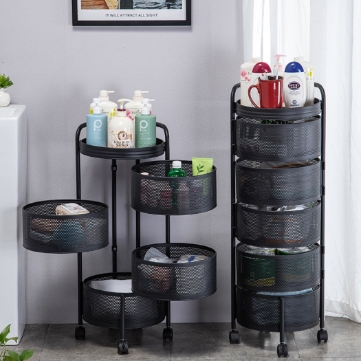 Kệ Tròn Xoay đa năng 5 tầng đựng đồ nhà bếp Vifiba bánh xe xoay 360 độ kệ đựng đồ phòng bếp phòng khách phòng tắm
