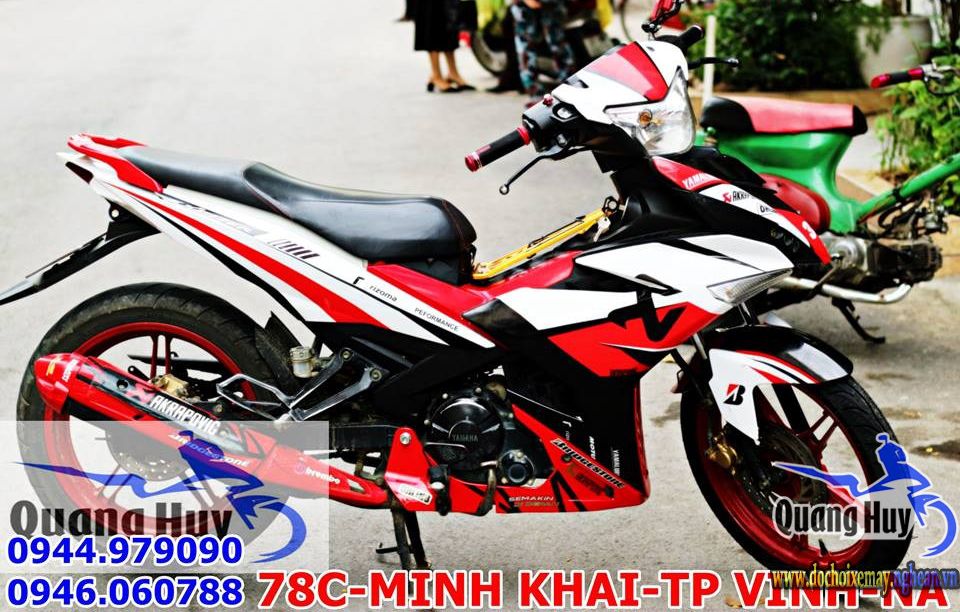 Tem trùm xe máy exciter 150 trắng đỏ đen  - tem trùm  xe máy exciter 150 thiết kế theo yêu cầu - chế độ tem xe máy exciter 150 đẹp rẻ chất nhất