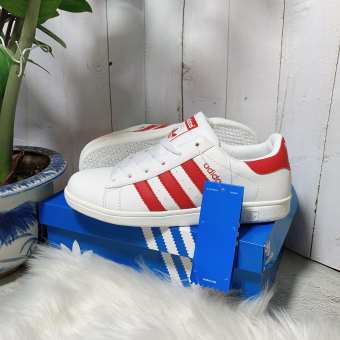 Giày sneaker superstar- trắng sọc đỏ hot - chuẩn