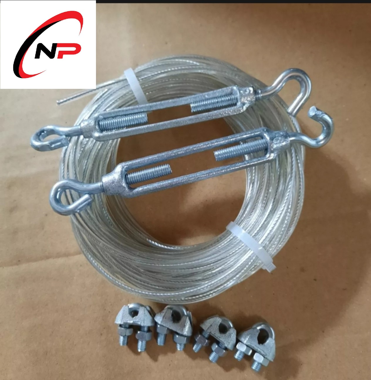 10 Mét Cáp Bọc nhựa 3mm tặng kèm 1 tăng đơ,2 ốc siết cáp.Làm dây phơi quần áo chống hoen rỉ..kimkhinhatphat