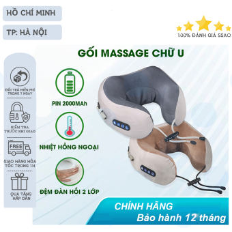 Gối Massage Cổ Hồng Ngoại Chữ U Đa Năng - Máy Mát Xa Cổ Vai Gáy Đa Chức Năng Hiệu Quả Kiêm Gối Ngủ Tiện Lợi Sạc USB Máy Mát Xa 3D Đa Năng Hiện Đại Chính Hãng, Máy gối mát xa cho người già cao tuổi, gối massage cho nam và nữ