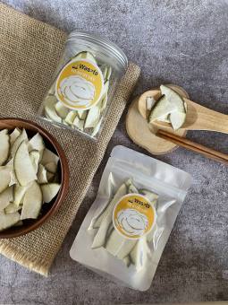 Vỏ Bưởi Sấy Giòn Wasafa Túi 50g thơm thơm, the the, giòn giòn, ngọt ngọt và vị đắng nhẹ của vỏ Bưởi