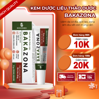 Kem Bôi Da Liễu BAKAZONA - Kem Bôi BAKAZONA Hỗ Trợ Giảm Viêm Da Cơ Địa, Giời Leo, Zona, Làm Dịu Vết Côn Trùng Cắn