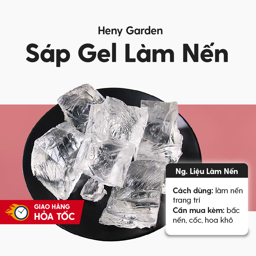 Sáp Gel Trong Suốt HENY GARDEN Làm Nến Trang Trí Với Topping