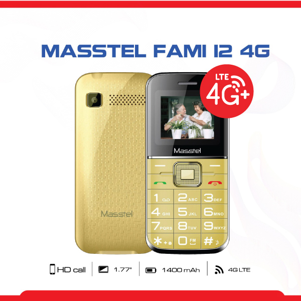 Điện thoại masstel fami 12 mạng 4g