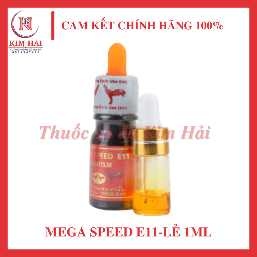 Mega Speed E11-Thuốc gà đá LamPam Thái lan-[chiết lẻ 1cc]-dòng nhỏ đá cao cấp-chuyên gà tốc độ,nặng đô-không kị nắng nước.