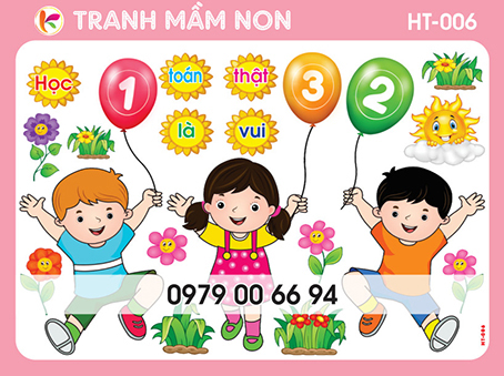 Decal mầm non- góc học tập 006