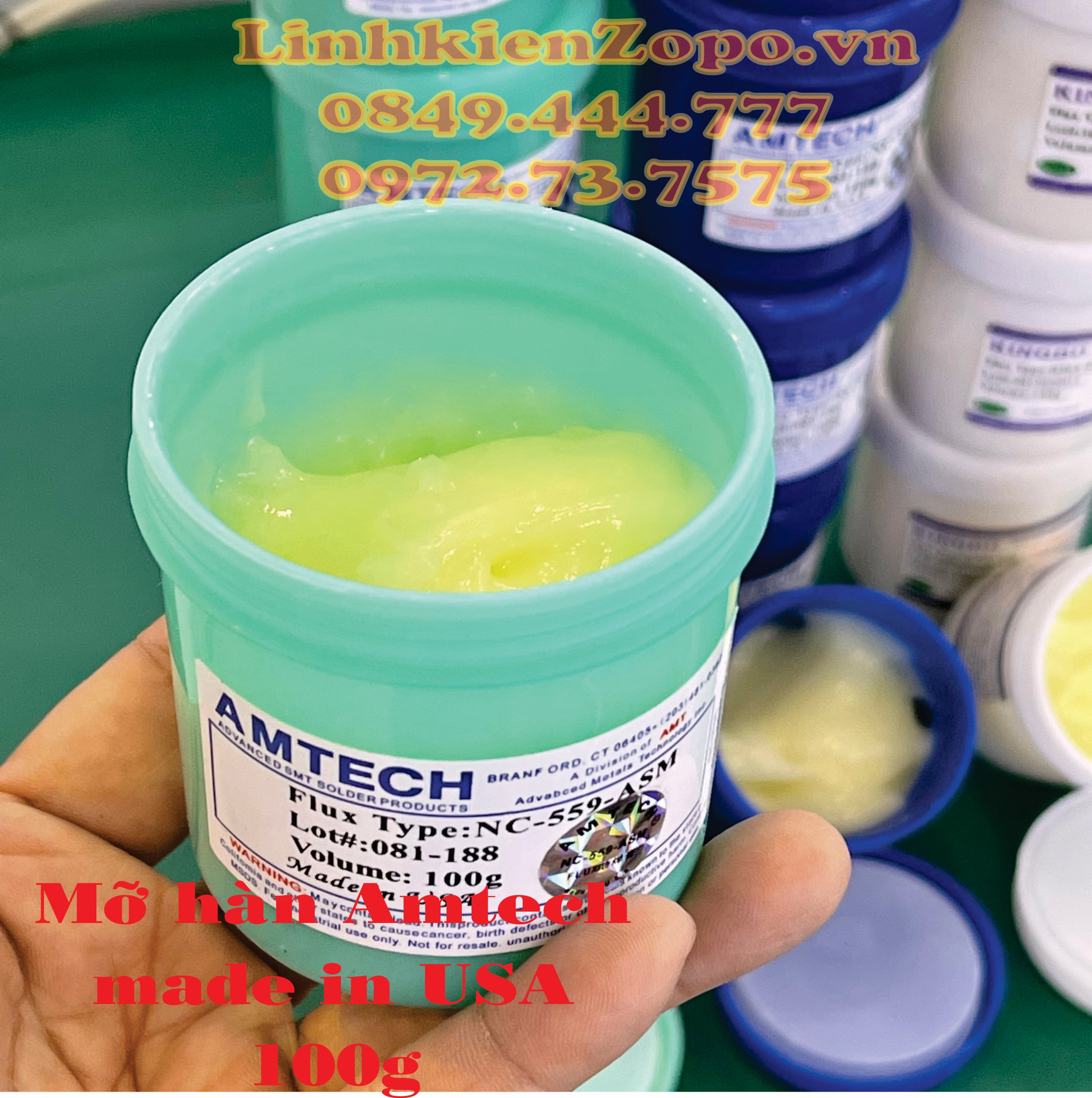 Mỡ hàn amtech usa /mỡ hàn kingbo japan /mỡ hàn mechanic 223: 100g/mỡ hàn relife rl uv425or/mỡ hàn xilanh b&r uv211-10cc
