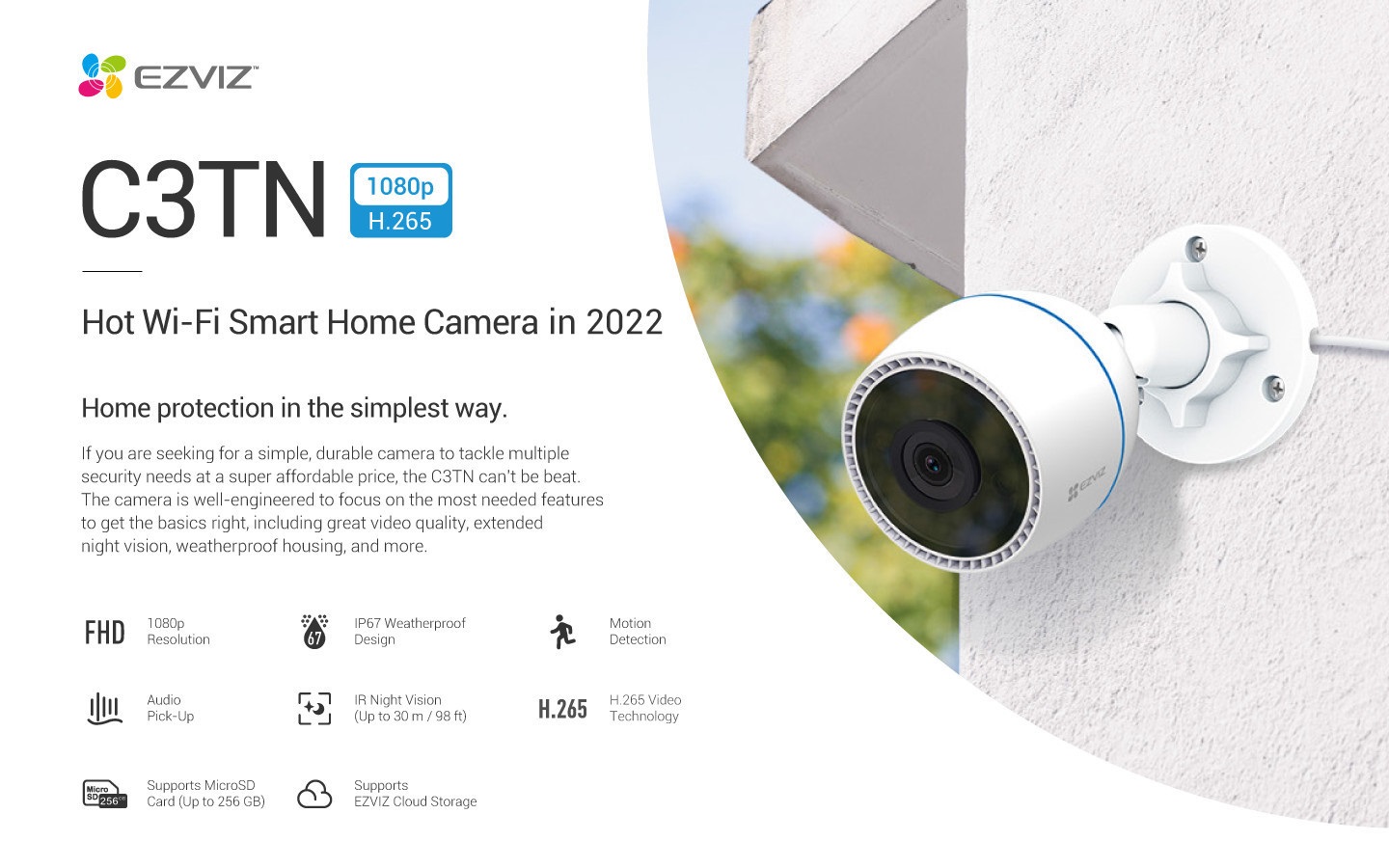 Camera IP Wifi Ngoài Trời EZVIZ C3TN 2MP Full HD 1080P Tích Hợp Mic Thu ...