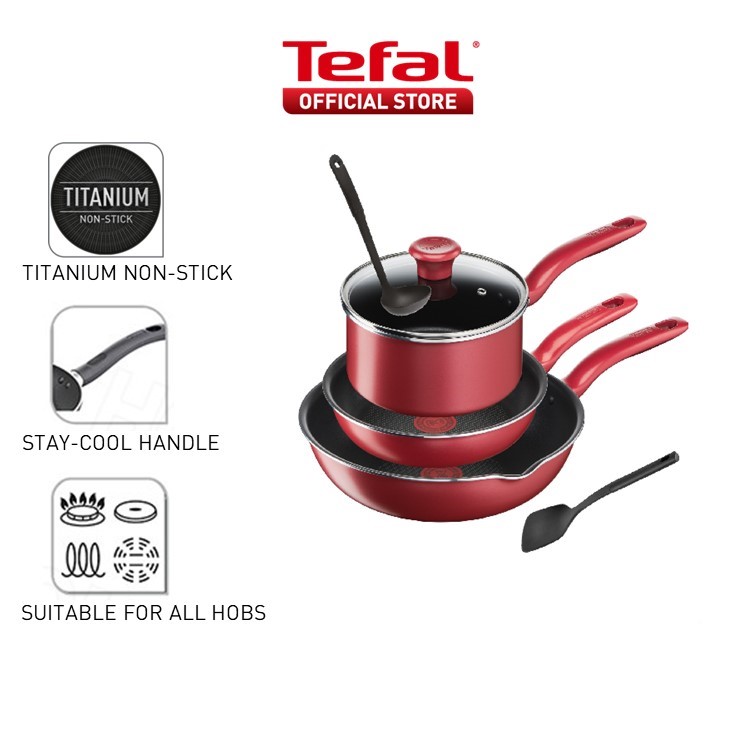 Tefal G25319 Resource Wok Pan 28 cm | Titanium Pro Non-Stick Coating |  Thermal Signal | Durable | Suitable for Induction Cookers | Easy to Clean 