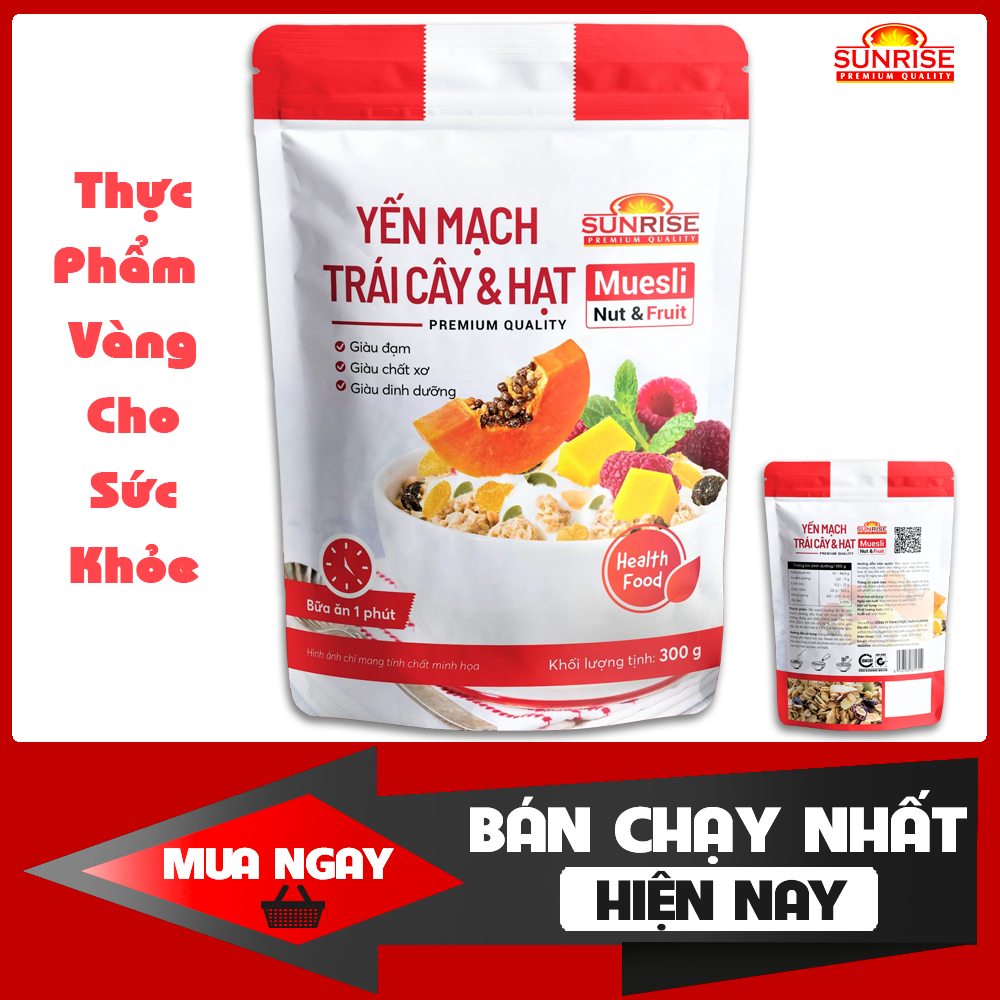 Ngũ cốc Muesli ăn kiêng giảm cân Muesli Nuts And Fruits Sunrise 300g