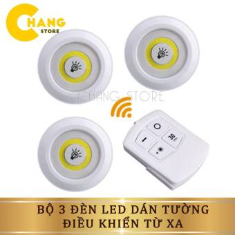 Bộ 3 Đèn LED Dán Tường Mini Thông Minh MURO Longer Light có chức năng hẹn giờ và Remote Điều Khiển Từ Xa