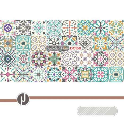 ▪❈  Sét 32 ô Decal gạch bông dán bếp dán tường color Green - KT 60x120cm Mua 3 set tặng 1 set