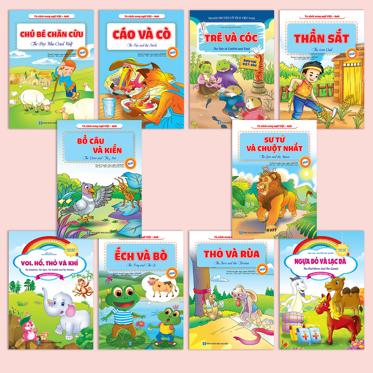 Full bộ 10 cuốn truyện ngụ ngôn aesop - truyện kể mầm non song ngữ anh việt