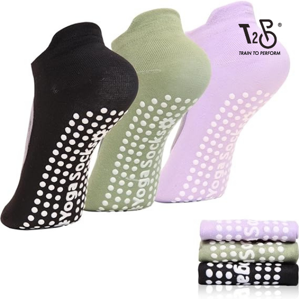 Grippy Socks Non Slip with Silicone Dots for Yoga Pilates