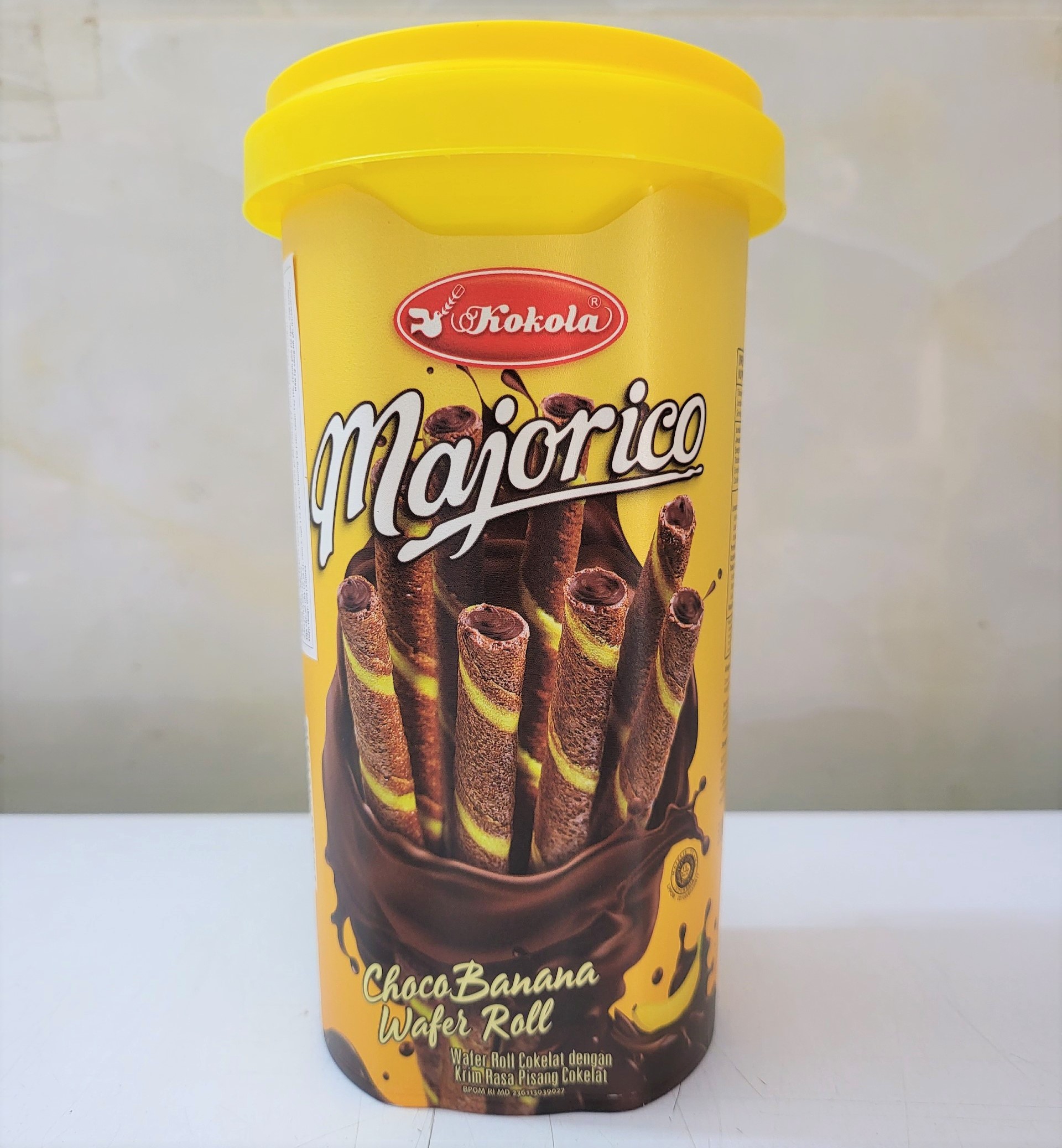 [Hộp VÀNG 250g] BÁNH QUẾ VỊ CHUỐI VÀ SÔ CÔ LA Majorico [Indonesia] KOKOLA Choco Banana Wafer Roll (halal)