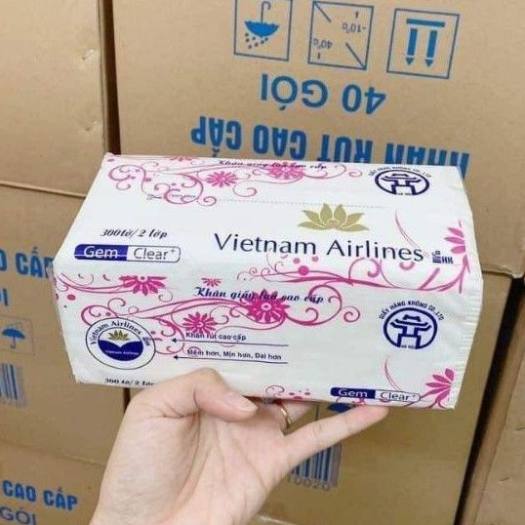 Giấy Ăn Rút Vietnam Airline 300 tờ  3 Lớp Sang, Xịn, Mịn , An Toàn
