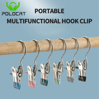 Portable Laundry Hook Hanging Clothes Pins Stainless Steel Travel Home Clothing Boot Hanger Hold Clips