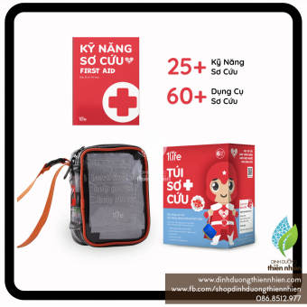 Túi Sơ Cứu Hero First Aid Kit 1Life Kèm Sách Kỹ Năng Sơ Cứu Màu Đen Cam
