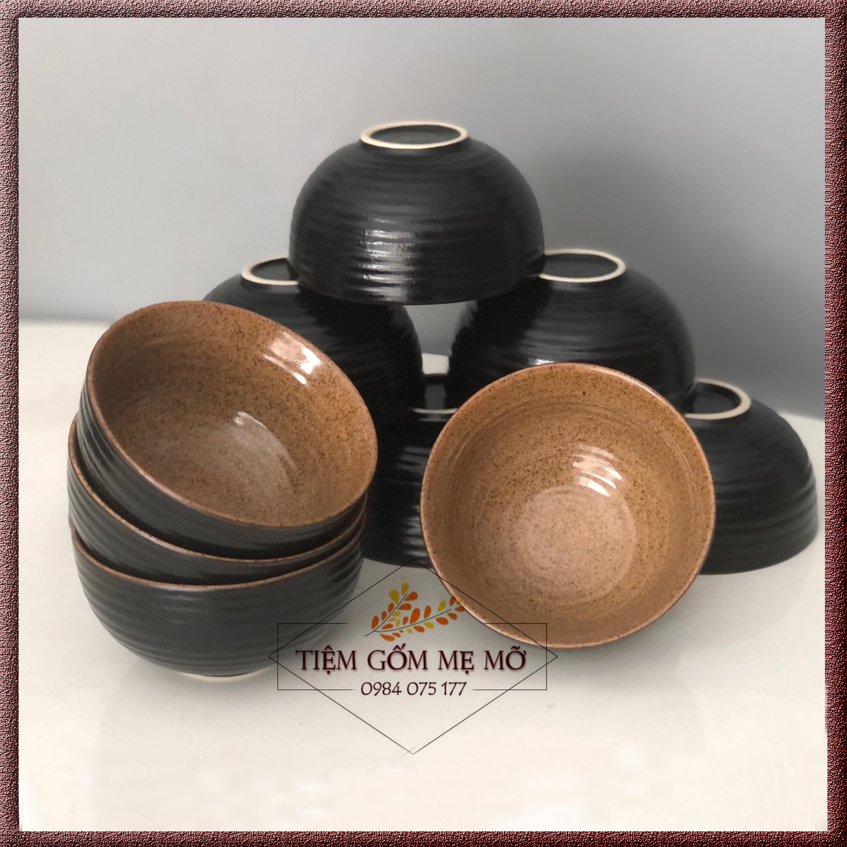 Bát cơm men gốm giả vuốt gốm sứ Bát Tràng phong cách Nhật Bản