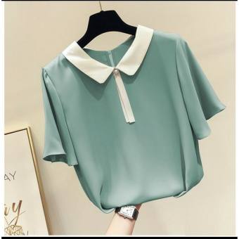 ÁO KIỂU NỮ CỔ LÁ SEN TAY BÈO