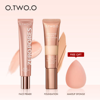 O.TWO.O Bộ 3 Bộ Trang Điểm Da Mặt Vô Hình Lỗ Chân Lông Kem Lót Kiểm Soát Dầu Nền Trang Điểm Lâu Dài Sáng Da Mịn Kem Nền Trang Điểm Cho Nữ