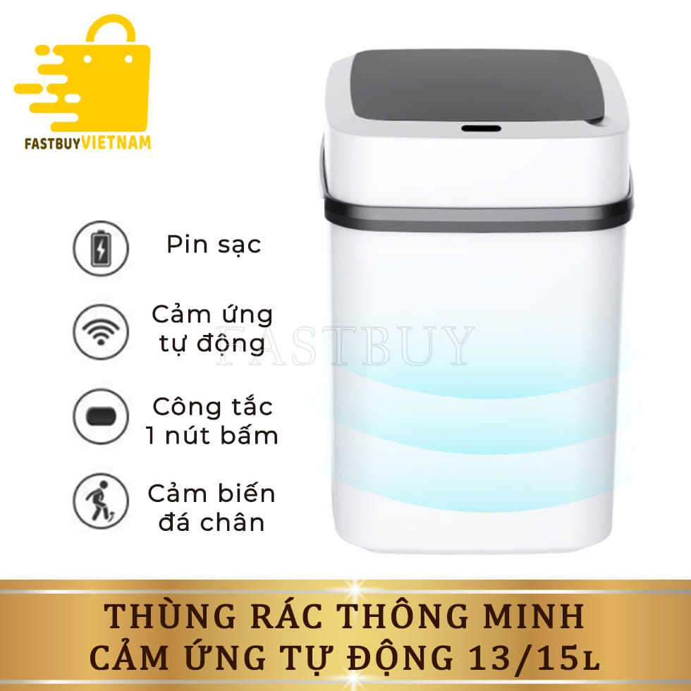 Thùng Rác Cảm Ứng Thông Minh Có Nắp Đóng Mở Tự Động, Thùng Rác Tự Động Cảm Ứng Cao Cấp Tiện Ích Sang Trọng