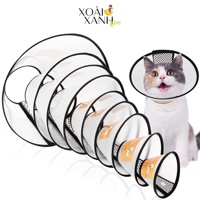 Vòng chống liếm cho chó mèo, loa xấu hổ giúp bảo vệ thú cưng tránh nhiễm trùng paw pet elizabethan collar