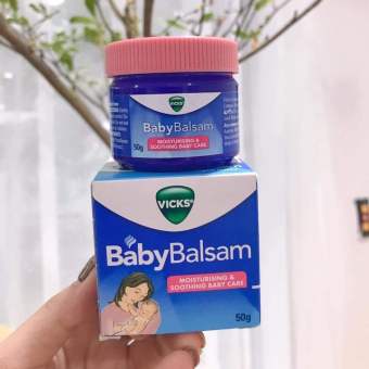 Dầu Bôi Ấm Ngực Vick Baby Balsam Úc 50GR - DẦU GIỮ ẤM, GIẢM HO VICKS CHO BÉ TỪ 3 THÁNG
