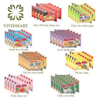 [Combo 10 gói] MÌ HẢO HẢO 100 ĐỦ VỊ: TÔM CHUA CAY, SƯỜN HEO TỎI PHI, XÀO CHUA NGỌT, HÀNH, GÀ VÀNG, SA TẾ TÍM, CHAY RAU NẤM - ACECOOK