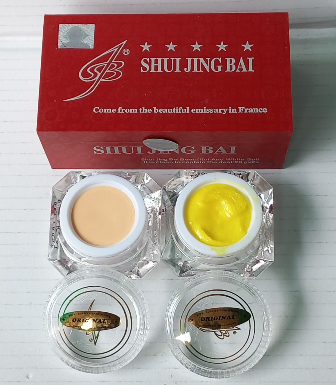 [Nám Đài] Bộ Kem nám sạm cháy nắng mờ thâm Khử Nốt dẹp thủy tinh bạch Shui Jing Bai 20g làm giảm hắc tố dưới da nốt đen đốm nâu (1 ngày & 1 Đêm)