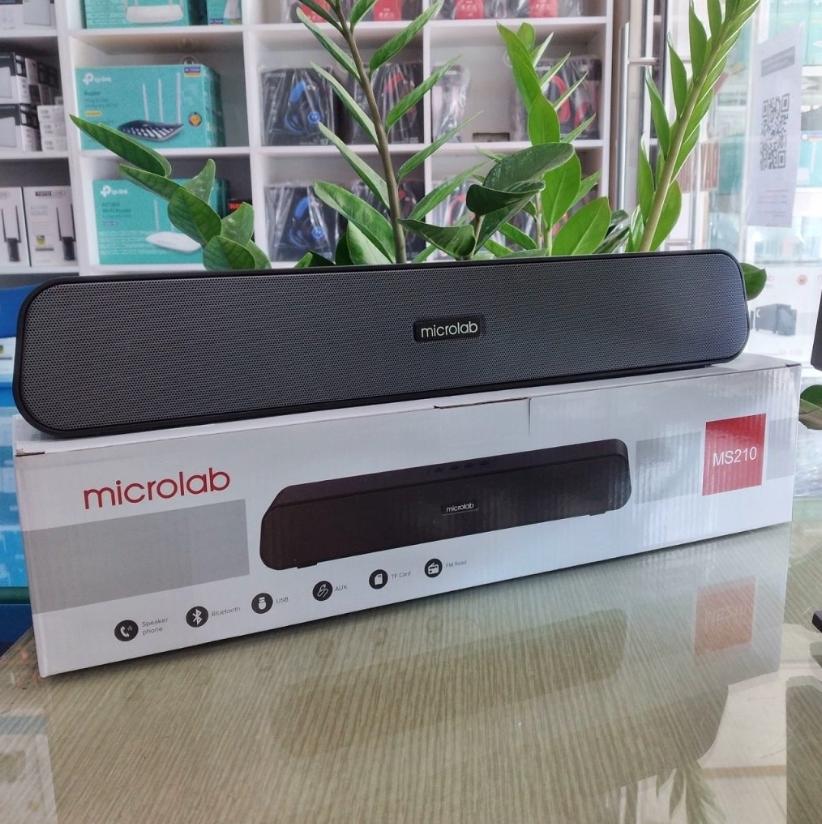 Loa vi tính chinh hang 100%,loa vi tính microlab ms210 2.0 10w bluetooth 5.0,loa bluetooth để bàn microlab ms210 hỗ trợ kết nối fm/thẻ nhớ/aux/usb.