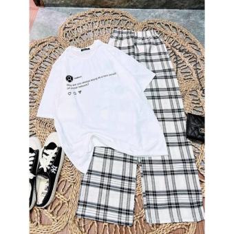 Set bộ áo phông sadboiz mix quần kẻ caro