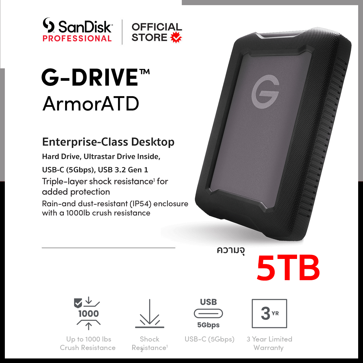 SanDisk Professional 22TB G-DRIVE Enterprise-Class USB 3.2 Gen 2