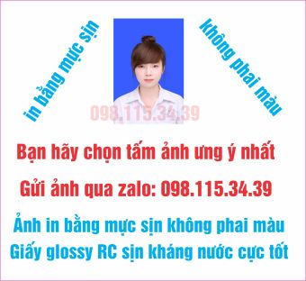 Ảnh thẻ 3x4, 4x6, 2x3, ảnh thẻ chụp từ điện thoại in bằng giấy sịn, mực sịn không phai màu, không lem nước để làm giấy tờ quan trọng, bằng cấp, đơn xin việc