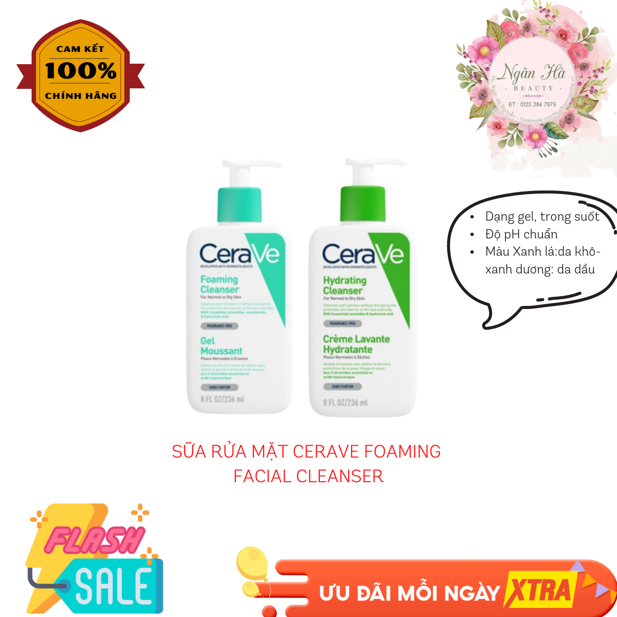 Sữa rửa mặt Cerave Foaming Facial Cleanser