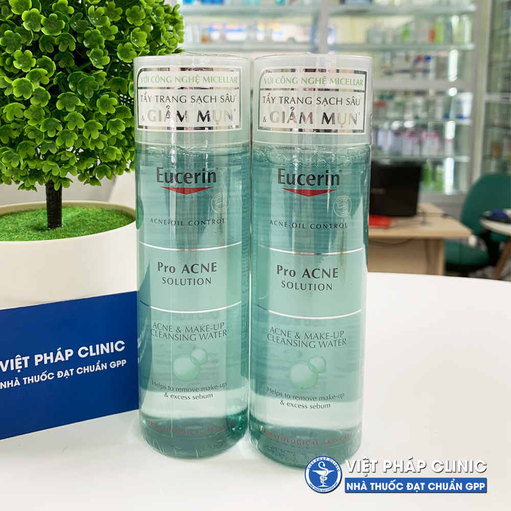 Nước tẩy trang da mụn eucerin pro acne solution acne & make-up cleansing water 200ml
