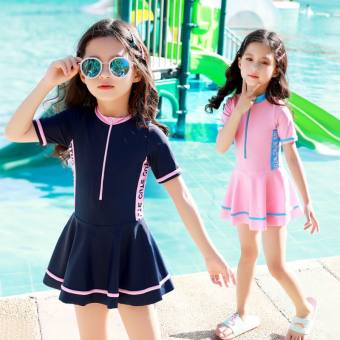 Đồ Bơi Bé Gái H&H Đồ Bơi Nữ Liền Thân Dạng Váy Kín Đáo Kèm Quần Cho Bé Màu Sắc Nổi Bật