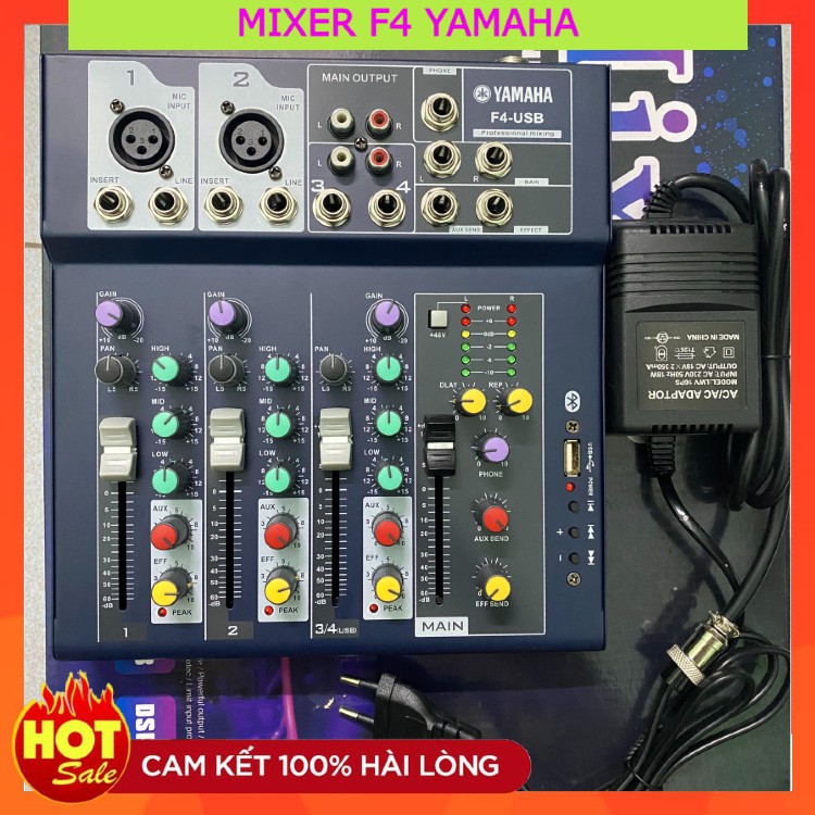  Mixer Karaoke Yamaha F4 USB H2Pro  Bluetooth-4 Kênh  Bàn Mixer Yamaha F4 USB Mixer F4 Hỗ Trợ Livestream  Bộ Trộn Âm Thanh Mixer F4 Bluetooth Chất Lượng Cao Mixer Giá Rẻ Bảo Hành 12 Tháng 