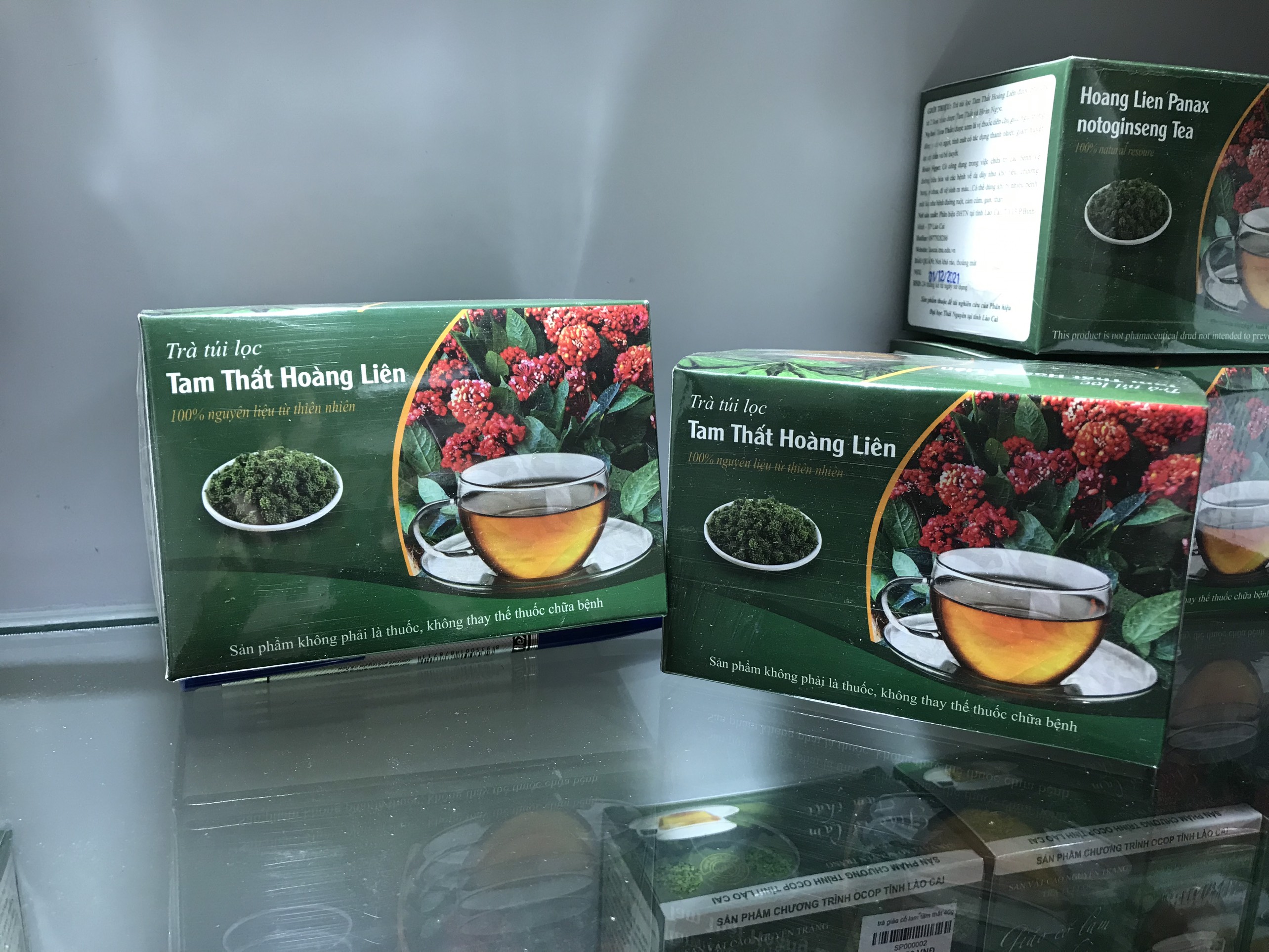 Trà thảo mộc Tam Thất Hoàng Liên dạng túi lọc 100% thảo mộc tự nhiên - Hộp 20 gói