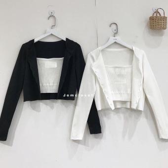 SET 2 MÓN ÁO CROPTOP GÂN TAY DÀI