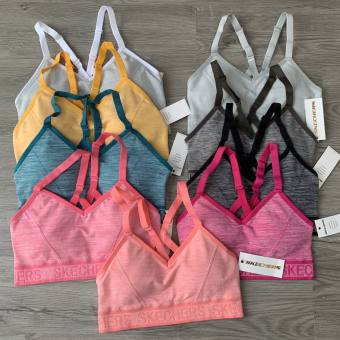 Áo Bra Tập Gym Yoga Nữ Skechers 2 Dây Xuất Xinh Cao Cấp, Vải Thun Dệt Kim Co Dãn Tốt