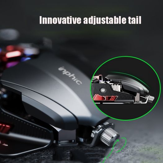 Chuột Chơi Game Inphic PG6 9 Phím Độ Nét Macro USB Có Dây Phát Sáng, Chiều Dài Cáp: 1.8 M