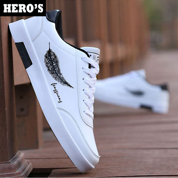 Giày nam thể thao sneaker HERO'S trắng đẹp cổ cao cho học sinh đi học đi làm cao cấp Mã LC
